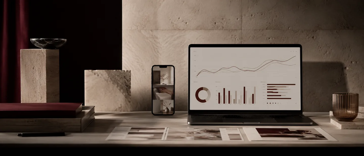 Informe mensual de campañas de Google Ads y Meta Ads sobre la mesa del estudio