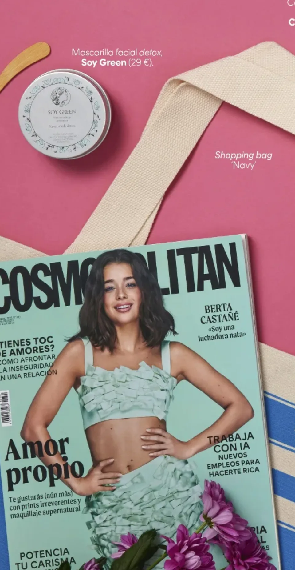 Producto de Soy Green publicado en la revista Cosmopolitan